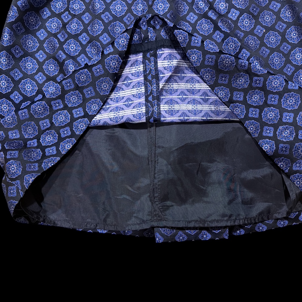 J. Crew Size 10 Silk Lined Cobalt Blue Geometric Tile Skirt - Picture 4 of 5